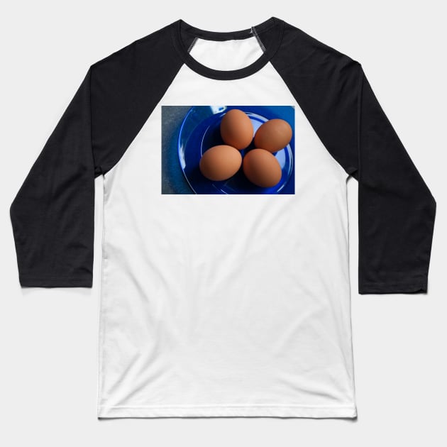 Four Eggs on a Plate Baseball T-Shirt by gdb2